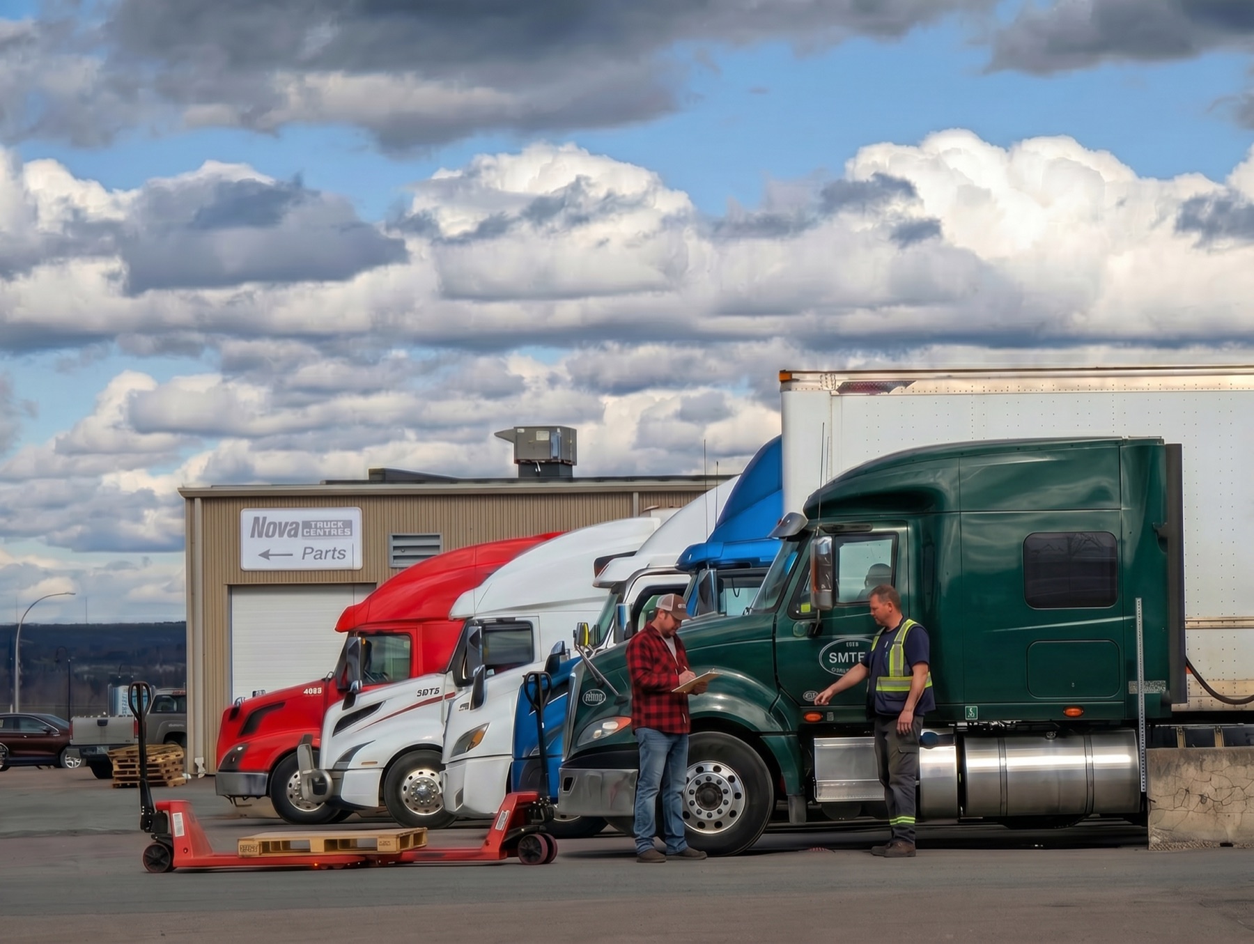 Truck fleet at dispatch yard